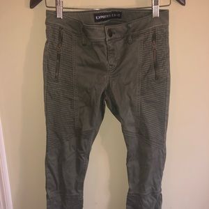 Express moto jeans in olive